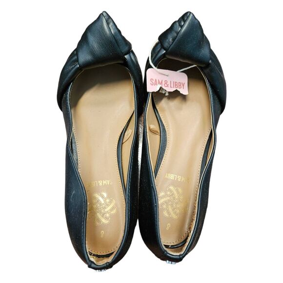 SAM & LIBBY Black Flats Size 8 Top Knot NEW TAGS - Picture 5 of 9